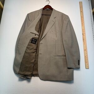 Men's Rainwater collection 52L  Houndstooth Blazer - Brown and Cream sports coat
